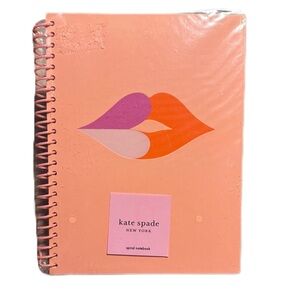 Kate Spade lips spiral notebook new in package 112 lined pages
